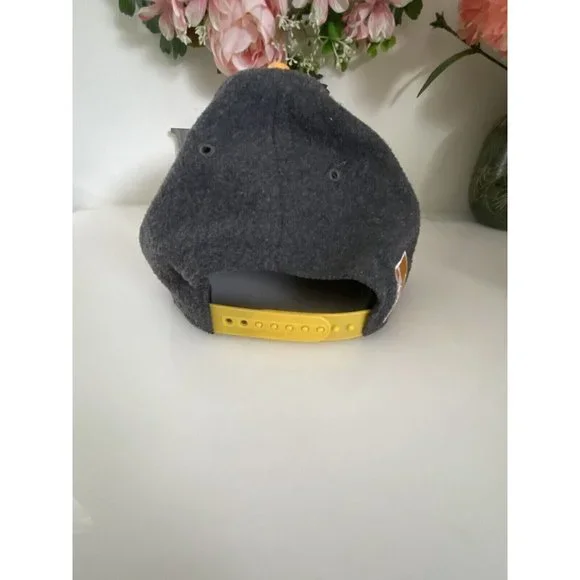 Los Angeles Lakers Hat Cap Gray‎ and Yellow Flannel with Logo Adjustable OS EUC